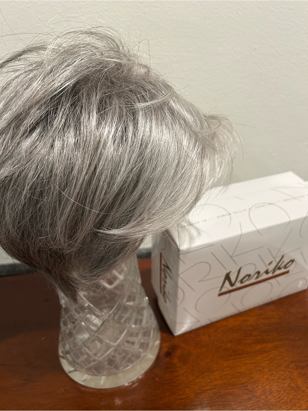 Noriko Short Layered Silver Gray Wig - Textured Pixie